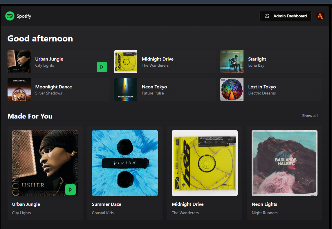 Advanced Spotify Clone